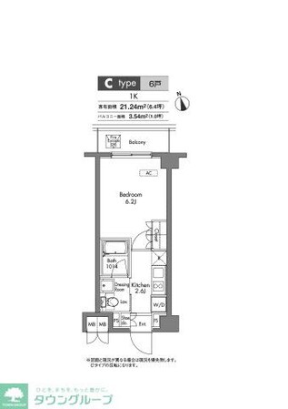プラウドフラット神楽坂の物件間取画像